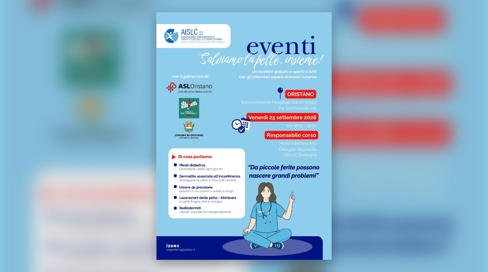 Salviamo la pelle, insieme! AISLeC Sardegna incontra i cittadini a Oristano